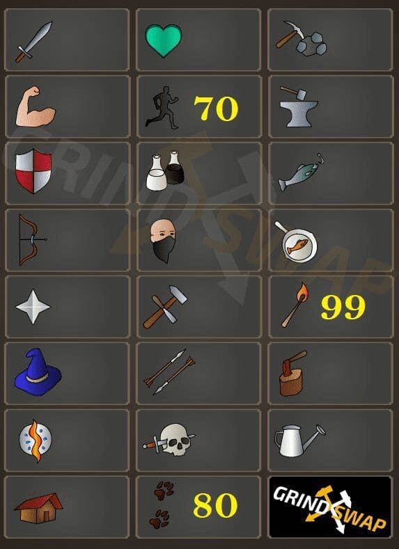GrindSwap - Ironman With 99 Firemaking 70 Agility 80 Hunter
