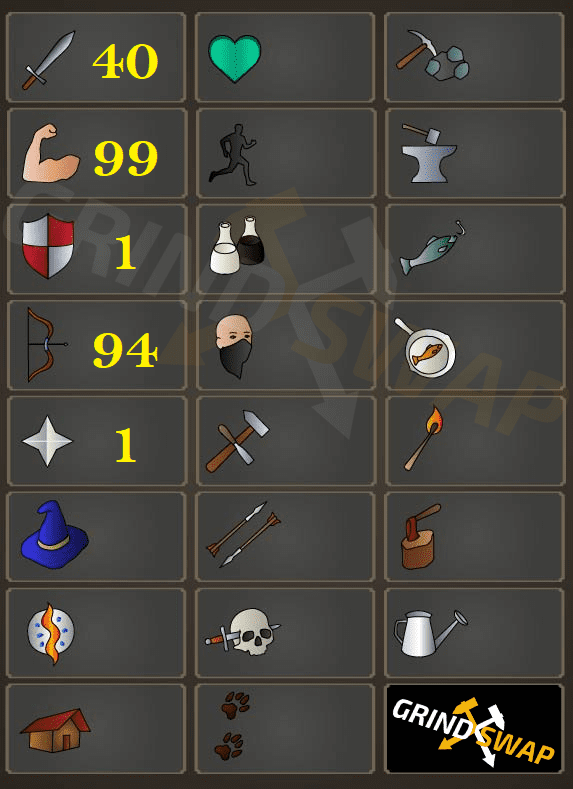 GrindSwap - 99 Strength With 94 Range Starter Pure